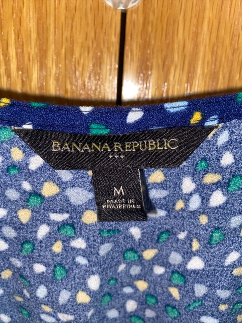 Banana Republic Mini Dress Sz M Blue Confetti Geometric Print Cap Sleeve Ruffle